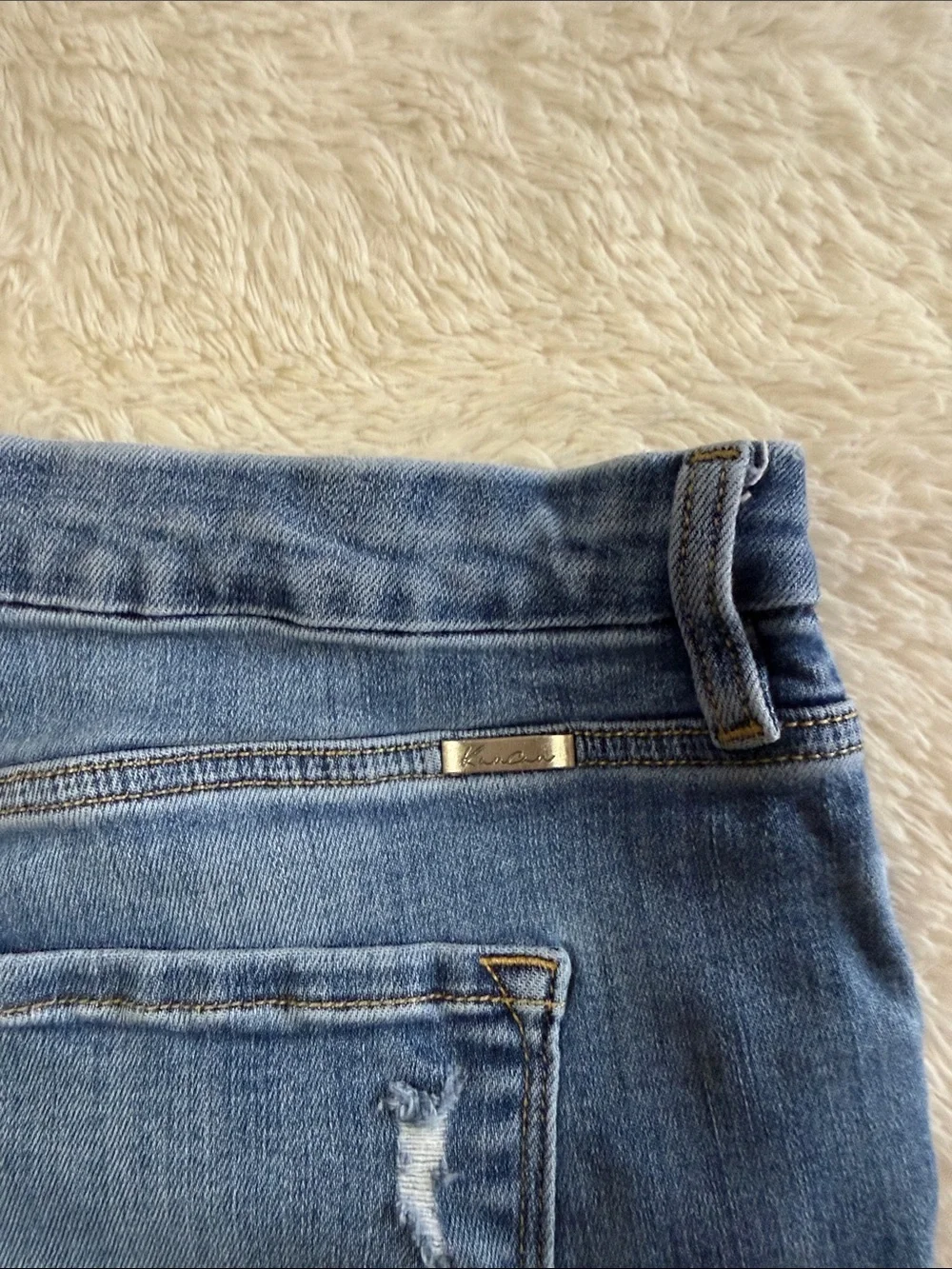 KanCan Medium Blue Distressed Denim Shorts